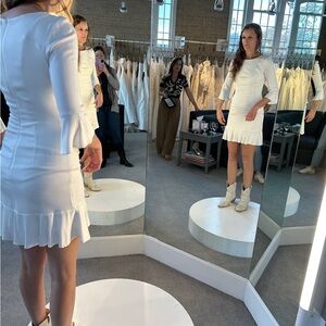 White long sleeve mini dress